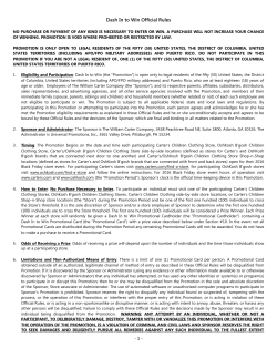 Dash In to Win Official Rules - 1