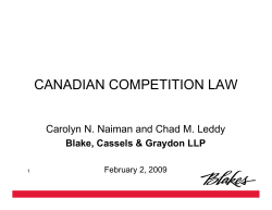 CANADIAN COMPETITION LAW