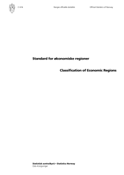 Standard for &oslash;konomiske regioner Classification of Economic Regions