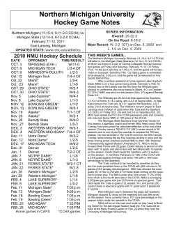 Northern Michigan University Hockey Game Notes