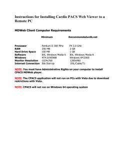 Instructions for Installing Cardio PACS Web Viewer to