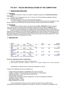 tat 2011 * rules and regulations of the competition
