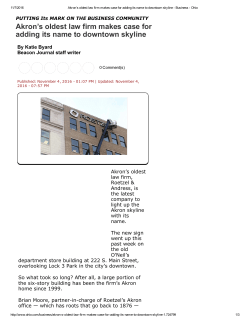 Akron`s oldest law firm makes case for adding its name to downtown