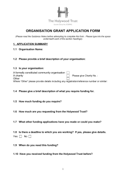 Application Form for Organisations