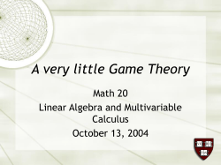 PowerPoint Presentation - A very little Game Theory