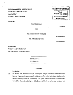 Robert McEwan v The Commissioner of Police and