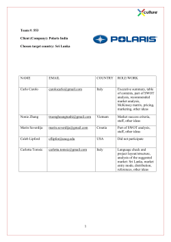 553 Client (Company): Polaris India Chosen target country - X