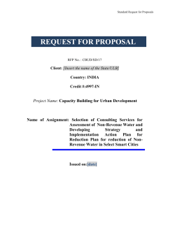 Model RFP for Selection of Consulting Services for