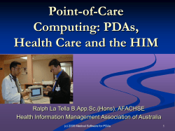 Point-of-Care Computing: PDAs in Health Care.