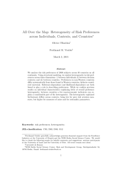 Heterogeneity of Risk Preferences across Individuals, Contexts, and