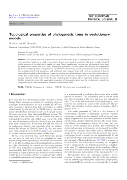Topological properties of phylogenetic trees in evolutionary models