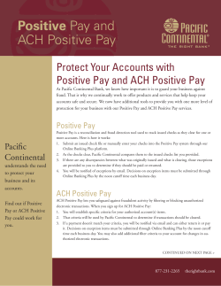 Positive Pay and ACH Positive Pay