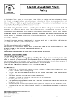 At Comberbach Primary School we strive to ensure that all children