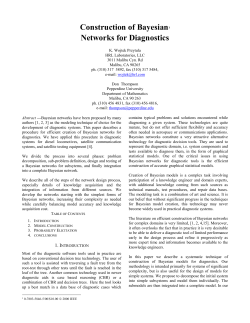 Construction of Bayesian Networks for Diagnostics