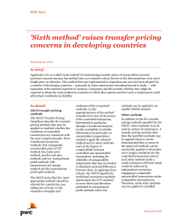 `Sixth method` raises transfer pricing concerns in developing