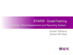 Stars Goals Training Refresher