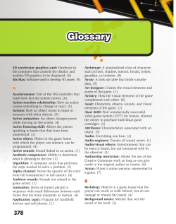 Glossary - Video Game Design Foundations 2014
