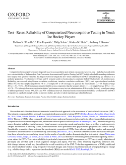 Test&ndash;Retest Reliability of Computerized