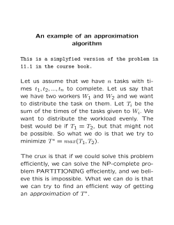 An example of an approximation algorithm This is a simplyfied