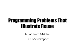 Programming Problems That Illustrate Reuse