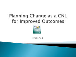 Planning Change for Improved Outcomes