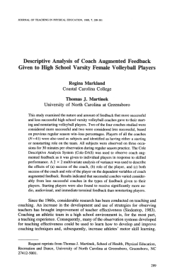 Descriptive Analysis of Coach Augmented Feedback Given to Nigh