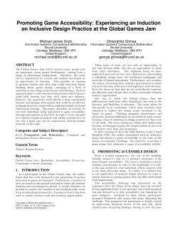 Promoting Game Accessibility: Experiencing an Induction on