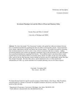 Investment Planning Adjustment Costs