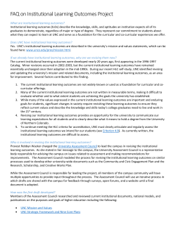 FAQ on Institutional Learning Outcomes Project