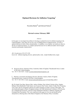 No 103. Optimal Horizons for Inflation Targeting