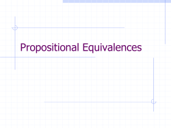 Propositional Equivalences
