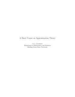 A Short Course on Approximation Theory