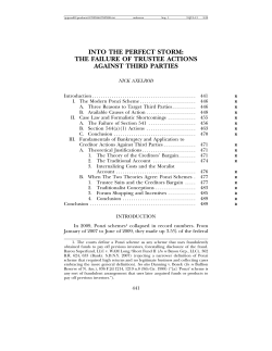 the failure of trustee actions against third parties
