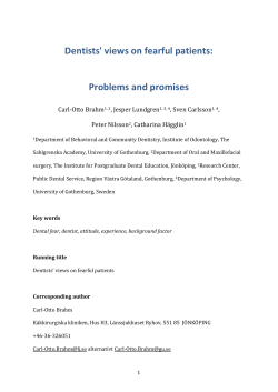 Dentists` views on fearful patients: Problems and promises