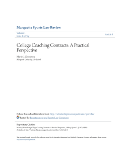 College Coaching Contracts - Marquette Law Scholarly Commons