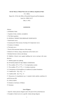 1 On the Theory of Shock Waves for an Arbitrary Equation of State