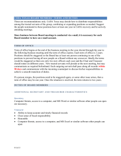 CoDA Texas Board Members` Terms and Duties