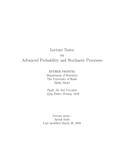 Lecture Notes on Advanced Probability and Stochastic Processes