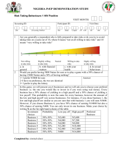 Risk Taking Behaviors 1: HIV Positive