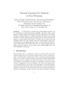 Towards Learning New Methods in Proof Planning