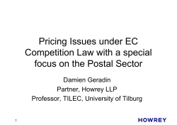 Pricing Issues under EC Competition Law with a special focus