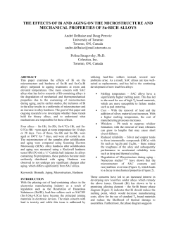 THE EFFECTS OF Bi AND AGING ON THE