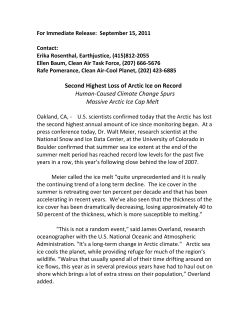 Second Highest Loss of Arctic Ice on Record Human