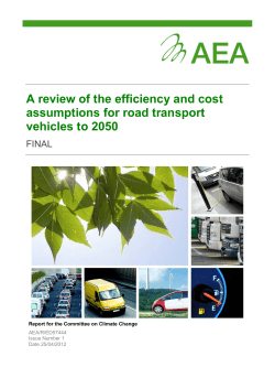 A review of the efficiency and cost assumptions for road transport