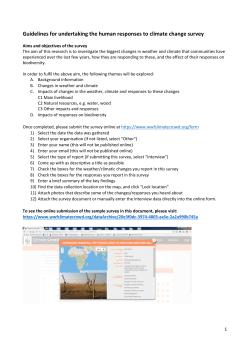 IMPACT of RESPONSES on BIODIVERSITY