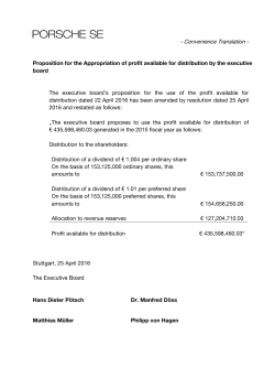 Proposition of the balance sheet profit`s application by