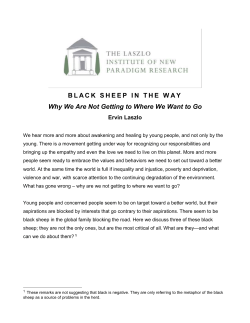 BLACK SHEEP IN THE WAY &ndash; Why We Are Not
