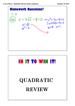 In it to Win it - Quadratic Review Game.notebook