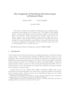 The Complexity of Two-Person Zero