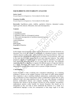 Equilibrium and Stability Analysis